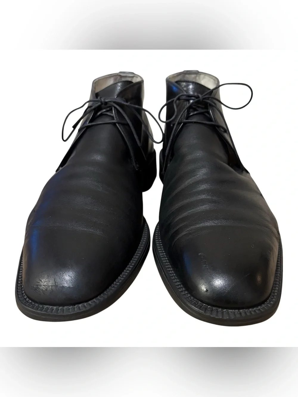 Salvatore Ferragamo Men's Black Leather Chukka Boots Size 11?
